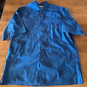 Reyn Spooner Shirt Adult Large Blue Hawaiian Tropic Button Up Mens Large Prokids